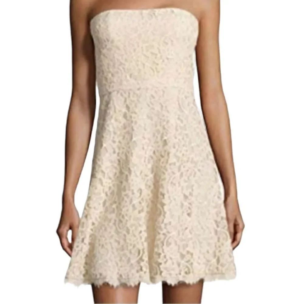 Diane Von Furstenberg Lace Strapless Dress Size 4 NWT